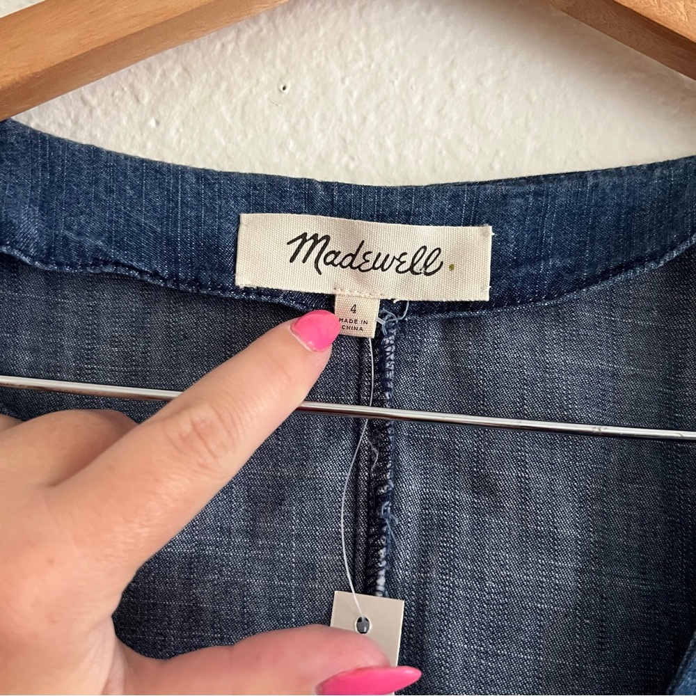 Madewell Denim Lilyblossom Button Front Dress NWT Sz 4 - Picture 5 of 8
